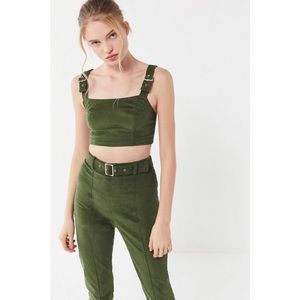 Corduroy Kolby Olive Green Pant & Top set XS NWT